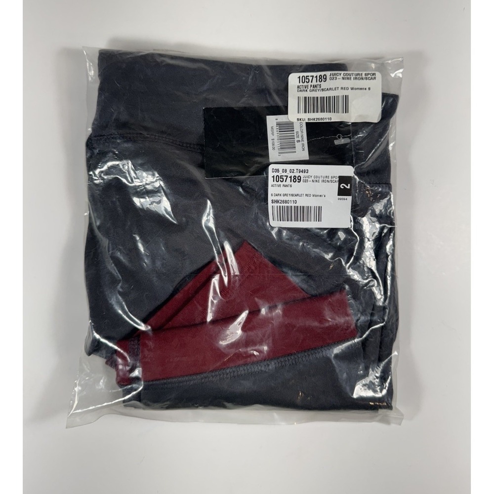 JUICY Couture Sport Active Pants Leggings Gray Red Women's Sz S *NEW* $108 - Picture 5 of 7